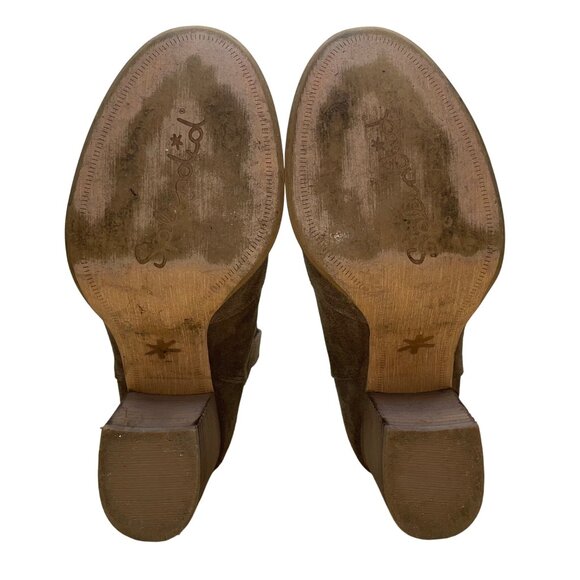 Splendid Women’s Brown Suede With Stacked Heel Western Ankle Boots Size 6.5-7 - Picture 9 of 10